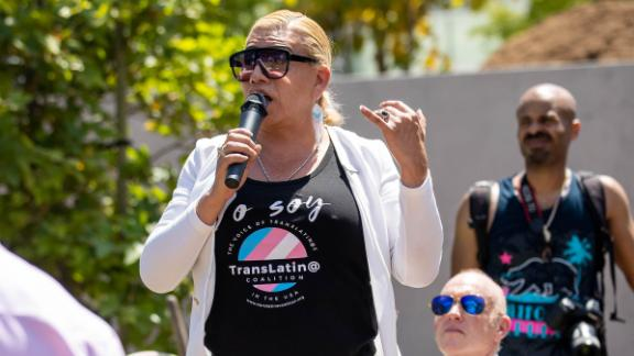 Activist Bamby Salcedo at the AIDS Monument Groundbreaking earlier this month in West Hollywood, California.