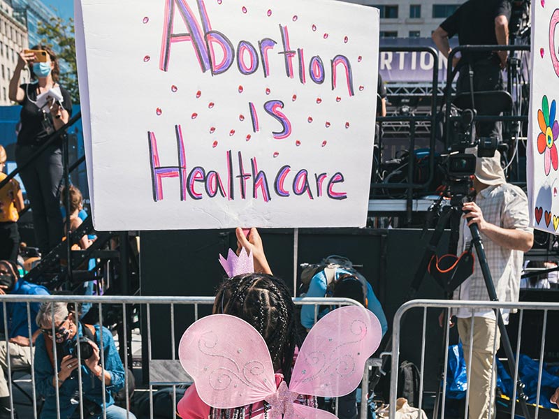 Photo of a person at a march