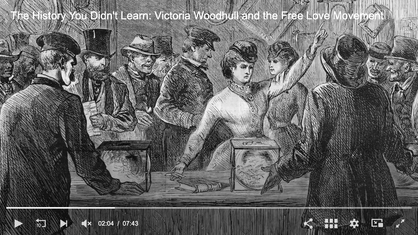 Video still from Victoria Woodhull and the Free Love Movement