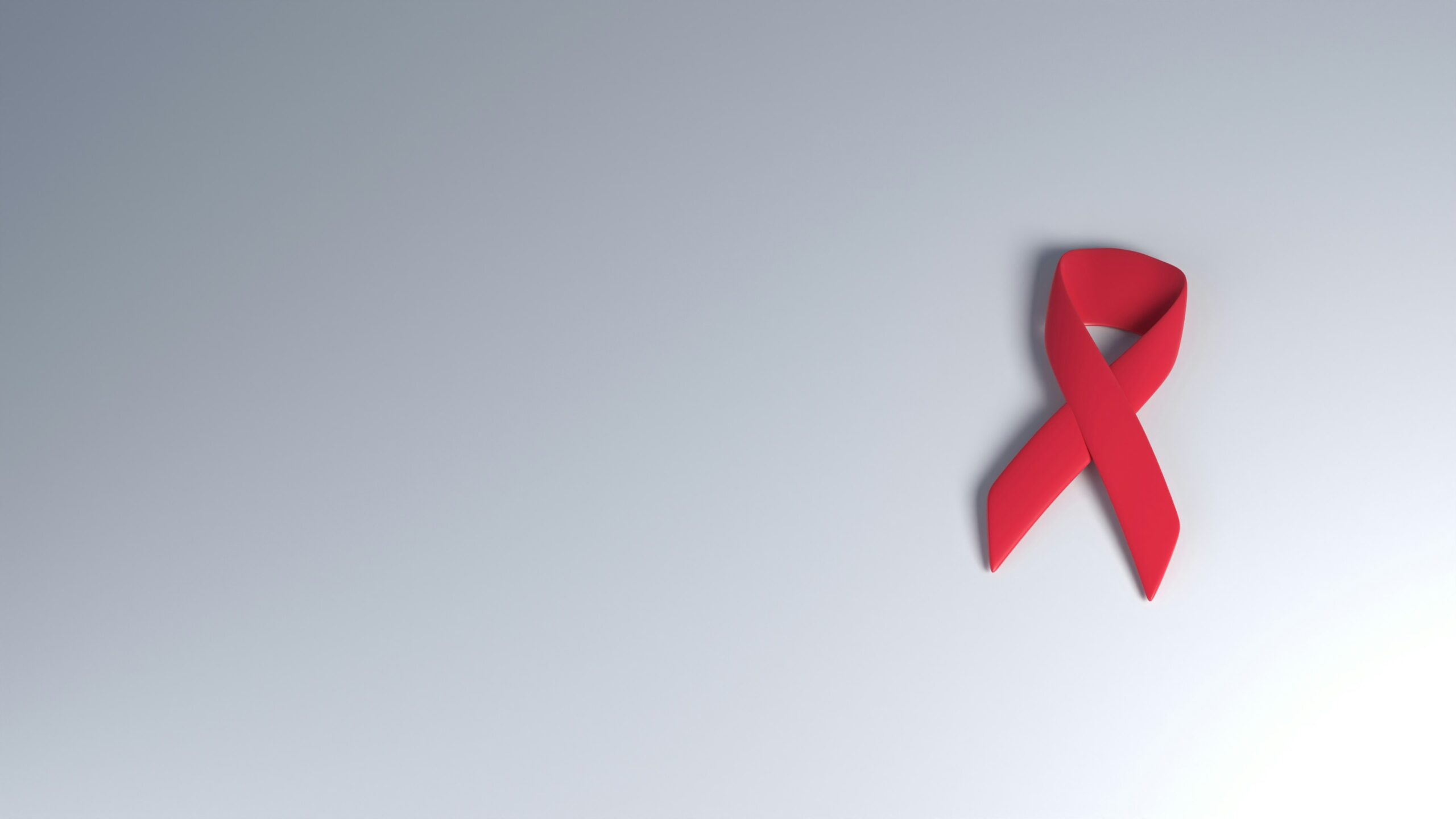 A photo of the red ribbon for AIDS awareness