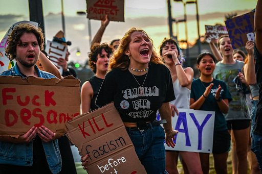 Photo of students protesting.