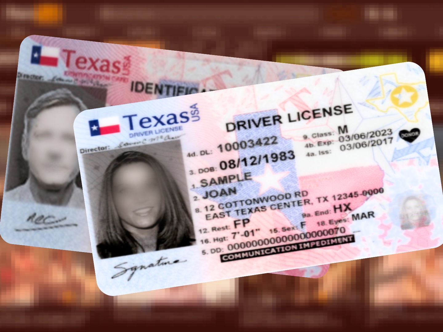 Collage of Texas State IDs