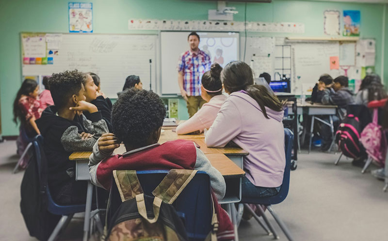 Students in a classroom.