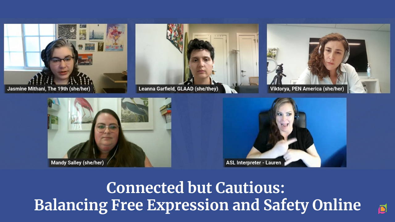 Screenshot from "Connected but Cautious: Balancing Free Expression and Safety Online"