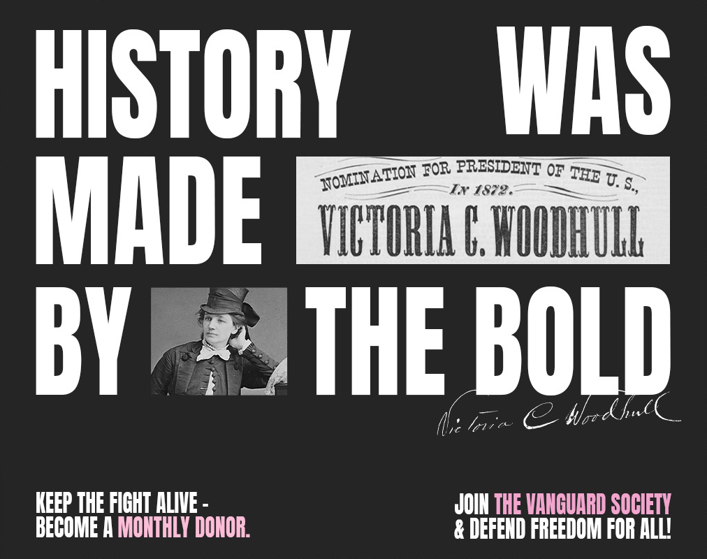 History was made by the bold. Help keep the fight alive - become a monthly donor. Join the Vanguard Society & defend freedom for all!