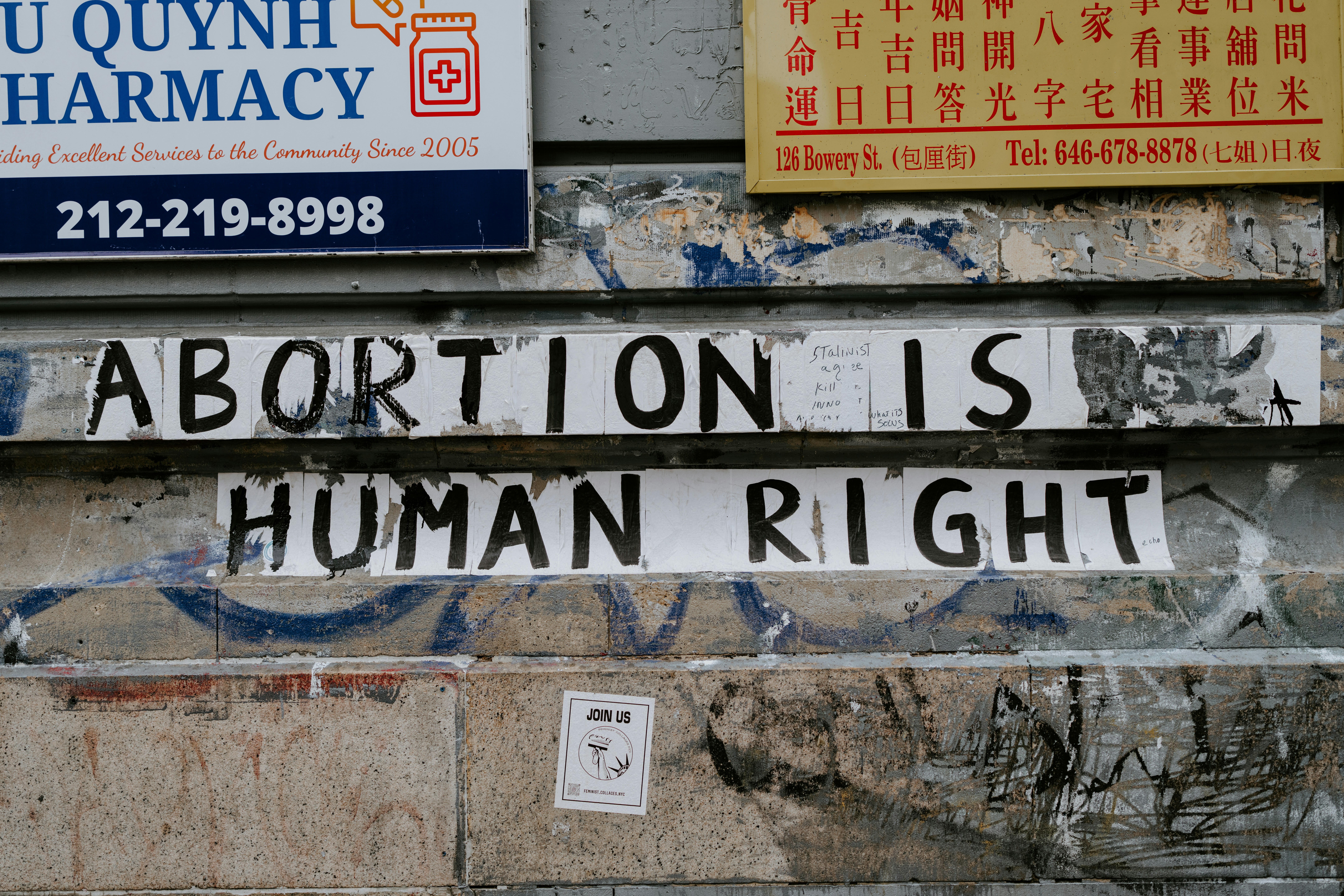 Photo of sign that says "Abortion is a Human Right."