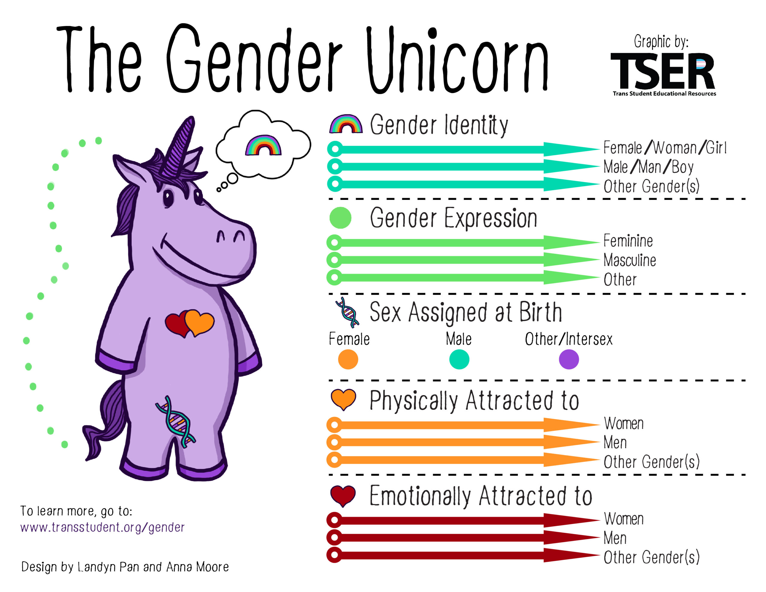 The Gender Unicorn diagram and image.